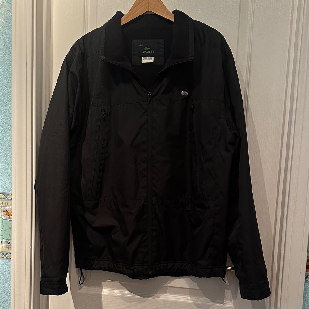 Lacoste Black Lightweight Windbreaker Jacket